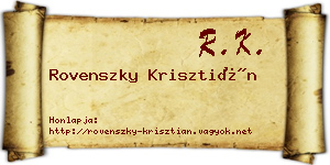 Rovenszky Krisztián névjegykártya
